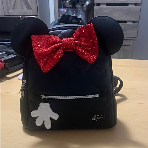 Other - Black Backpack with Red Bow